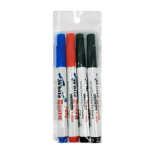 Paquete con 4 marcadores para pizarrón blanco, 2 negros, 1 azul + 1 r…