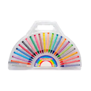 Blíster con 24 crayones - crayolas con diseño de arcoíris + asa, vari…