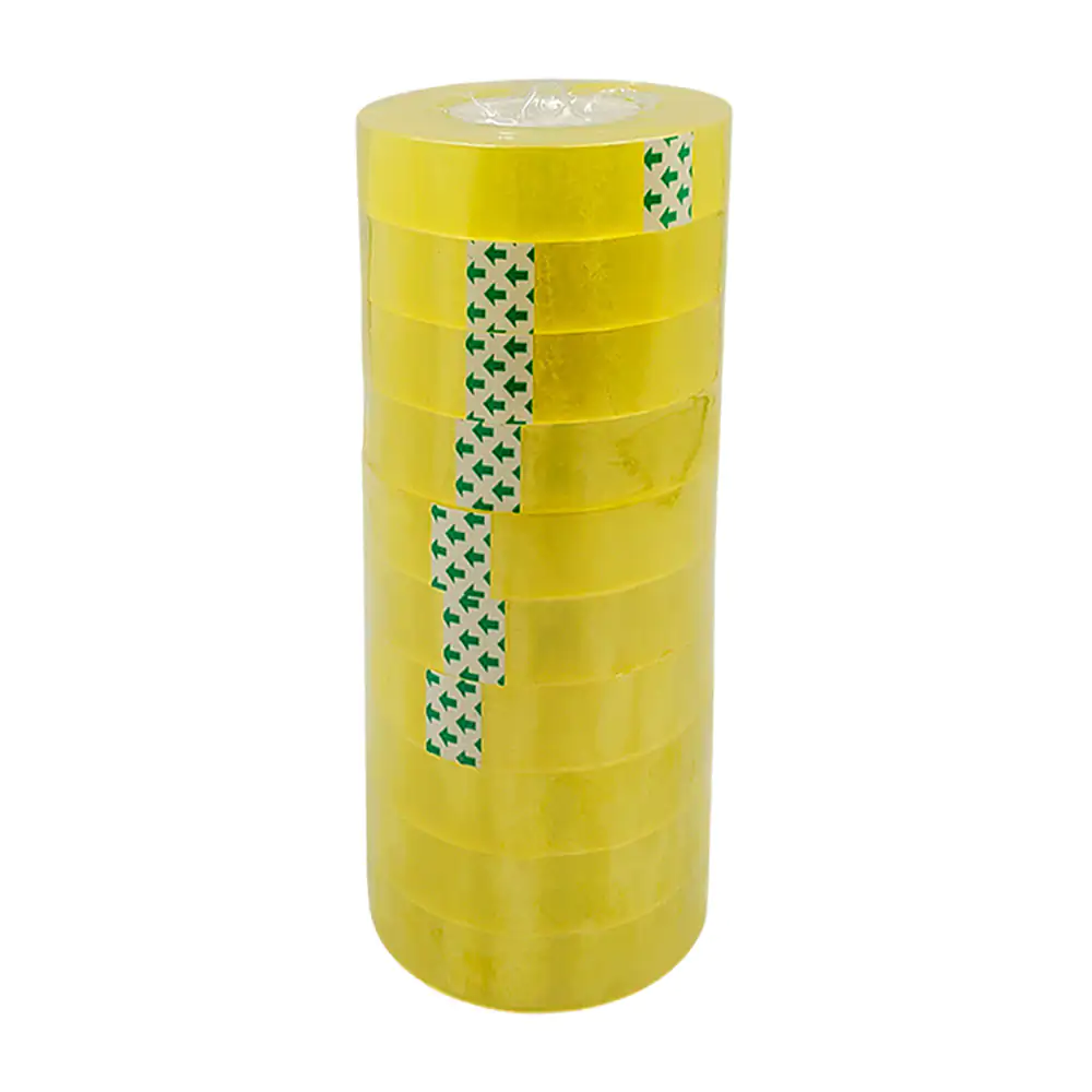 Paquete con 10 cintas adhesivas diurex de 65m x 1.5cm
