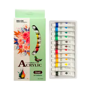 Paquete con 12 pinturas acrílicas con capacidad de 9ml, variedad de c…