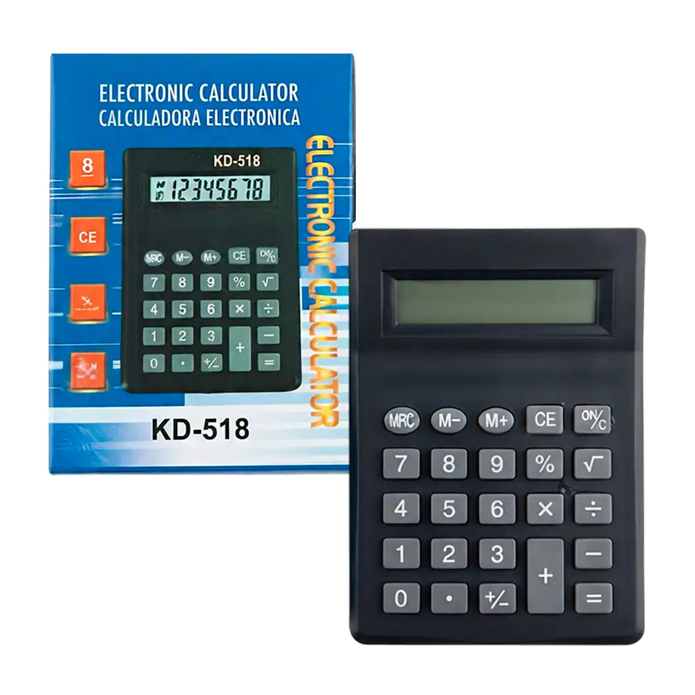 Calculadora digital de 9 digitos, funciones sencillas con display grande / kd-518 / b9131