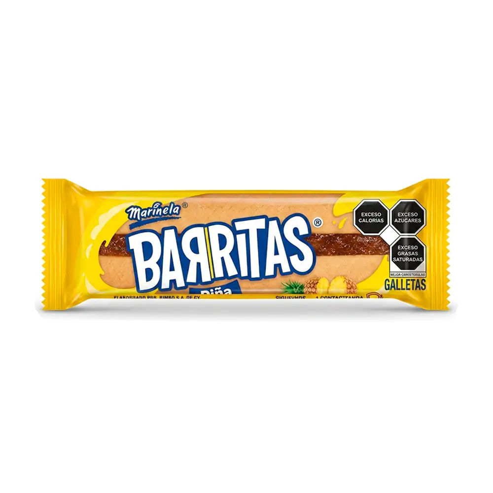 Paquete de barritas marinela con relleno de mermelada sabor piña, 33.…