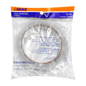 Cinta adhesiva grande transparente, 18mm x 65m, fácil de cortar / bc-…