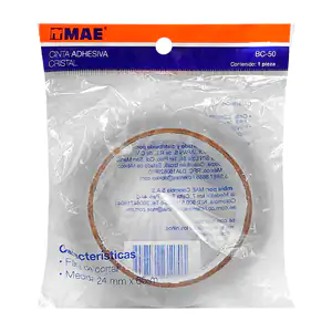 Cinta adhesiva grande transparente, 24mm x 65m, fácil de cortar / bc-…