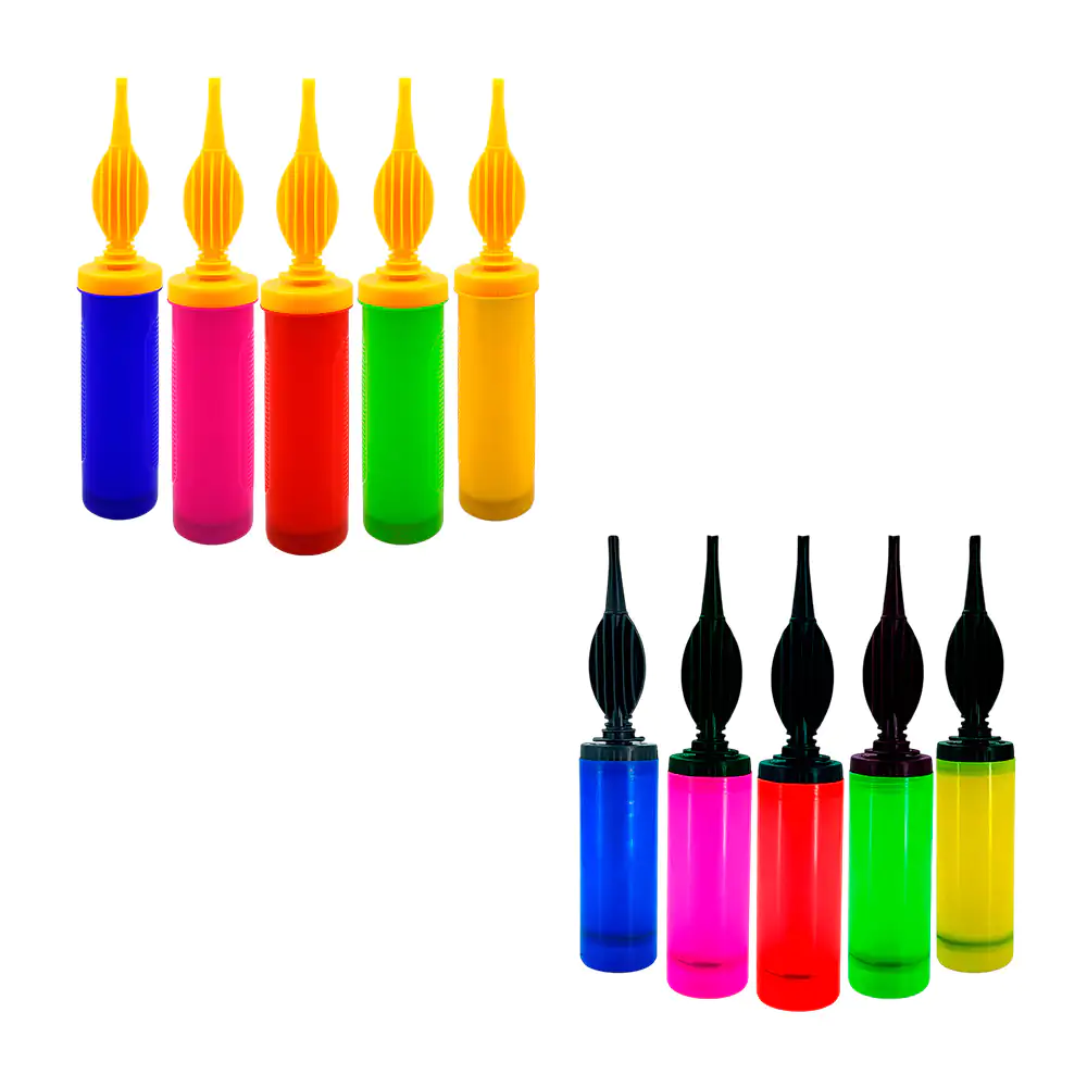 1pza Bomba manual de plástico para inflar globos, variedad de colores…