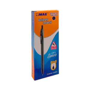 Caja con 12 bolígrafos retráctiles ultra suave en tinta negra, 0.7mm …