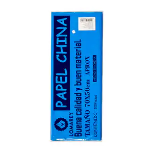 Paquete con 100 pliegos de papel china, 70x50cm en tono azul / byz-09…