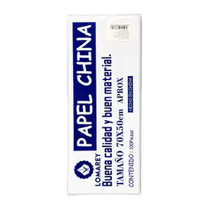 Paquete con 100 pliegos de papel china, 70x50cm en tono blanco / byz-…
