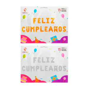 Juego de 15 globos metálicos con frase de feliz cumpleaños, variedad …