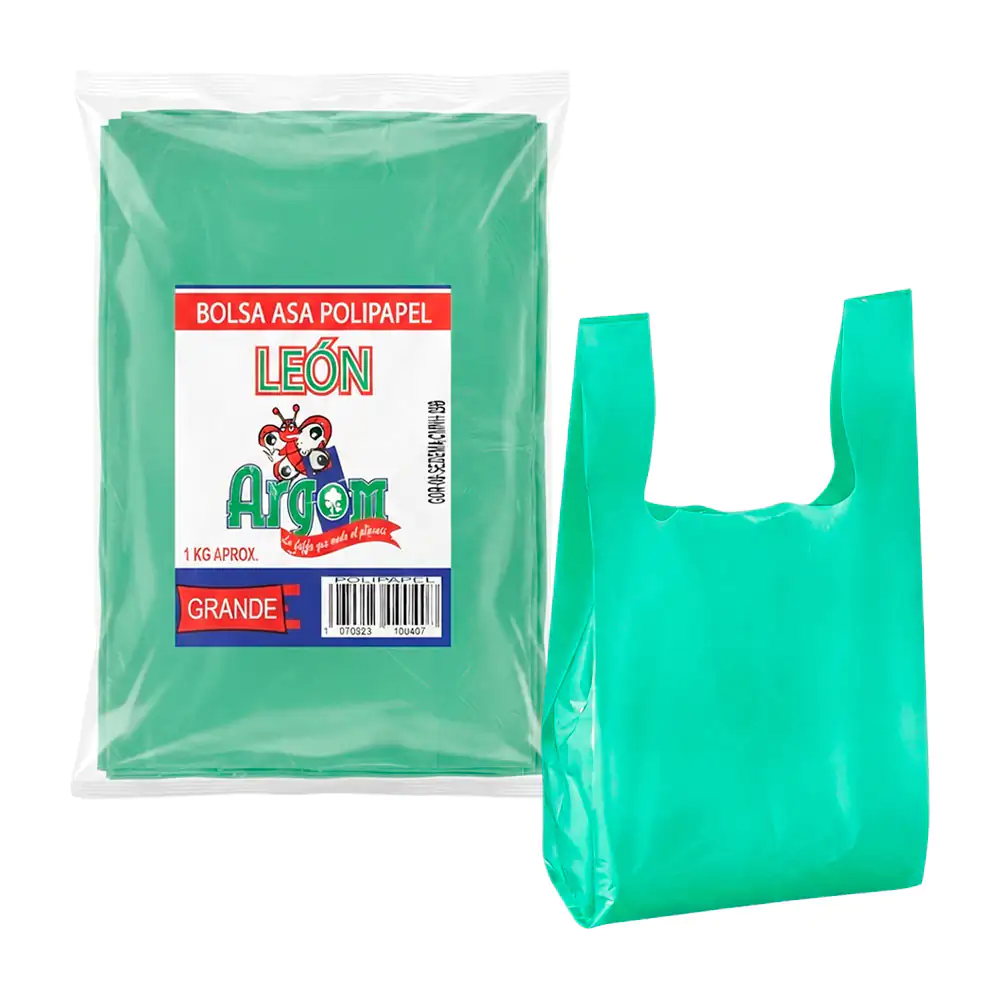 Paquete con 1kilo aprox. bolsa grande plástica de camiseta con agarra…