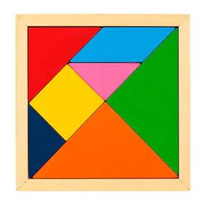 Rompecabezas didáctico de madera tipo tangram de 7 piezas, 11x11cm / …