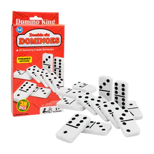 Juego de mesa dominó de plástico de 28 piezas, edición premium con do…