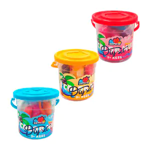 Bote con 9 masitas moldeables de distintos colores + molde de plástic…