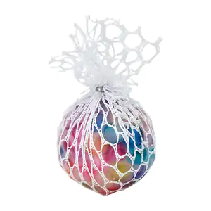 Squeeze antiestrés de 6cm con bolitas de hidrogel bicolor y malla de …