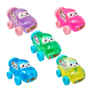 Bote de slime con brillantina en forma de carro, variedad de colores