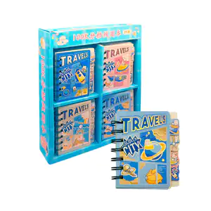 Mini cuaderno - libreta de doble espiral con temática del espacio + s…