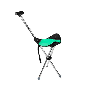 Bastón metálico ortopédico plegable con mango ergonómico + banco pleg…