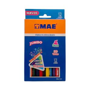Caja con 12 lápices de colores triangulares jumbo en colores intensos…