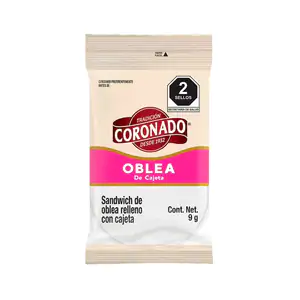 1pz Oblea coronado rellena de cajeta, 9g