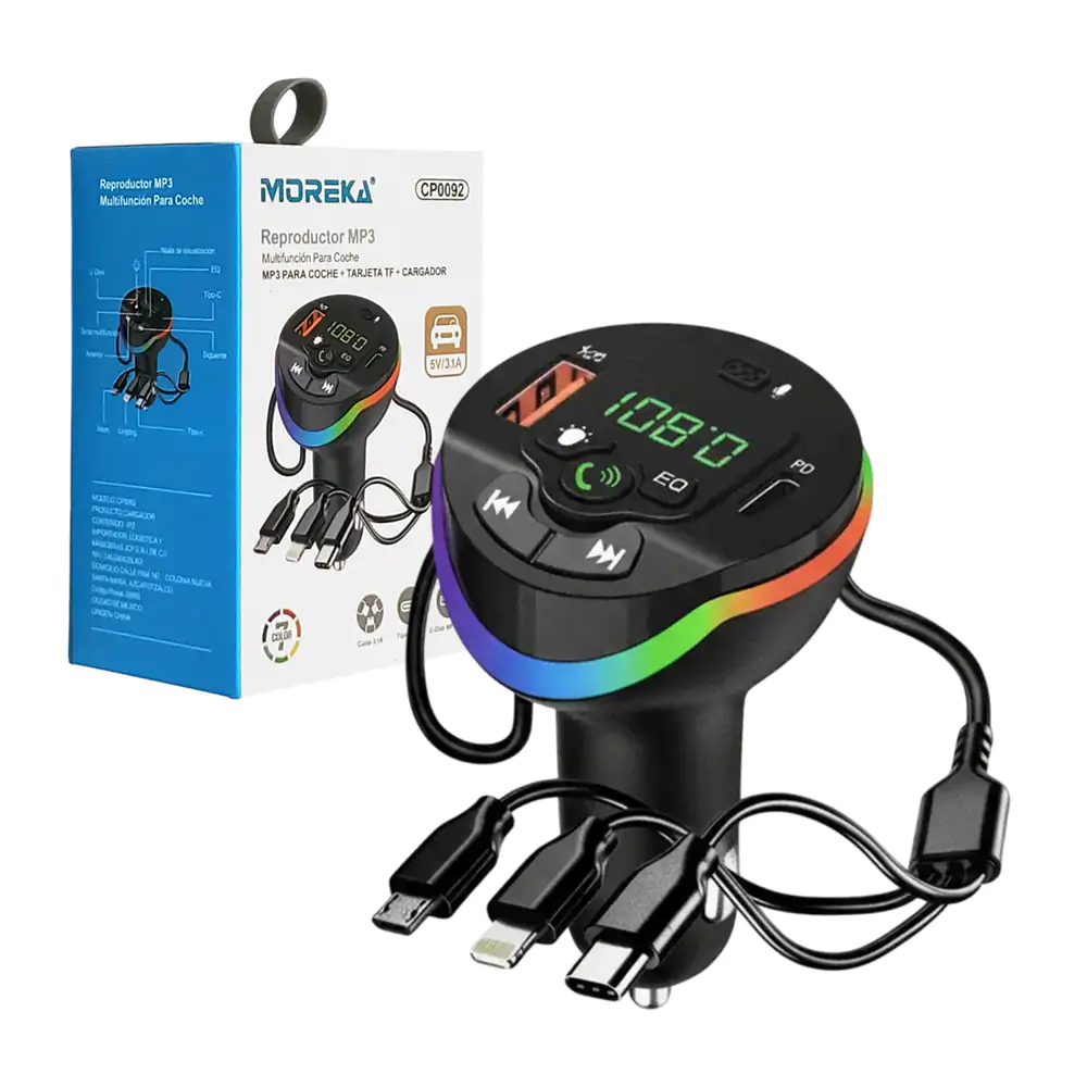 Plug inalámbrico con puertos de carga, manos libres conexión bluetoot…