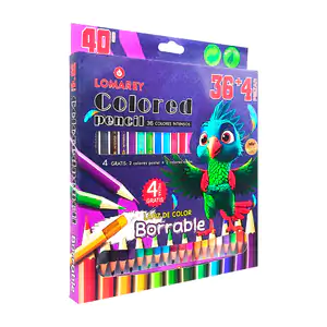 Paquete con 36+4 lápices de colores diseño borrable en tonos intensos…