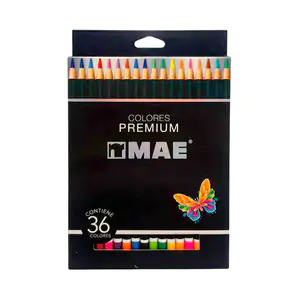 Caja con 36 lápices de colores redondos en colores intensos y punta d…