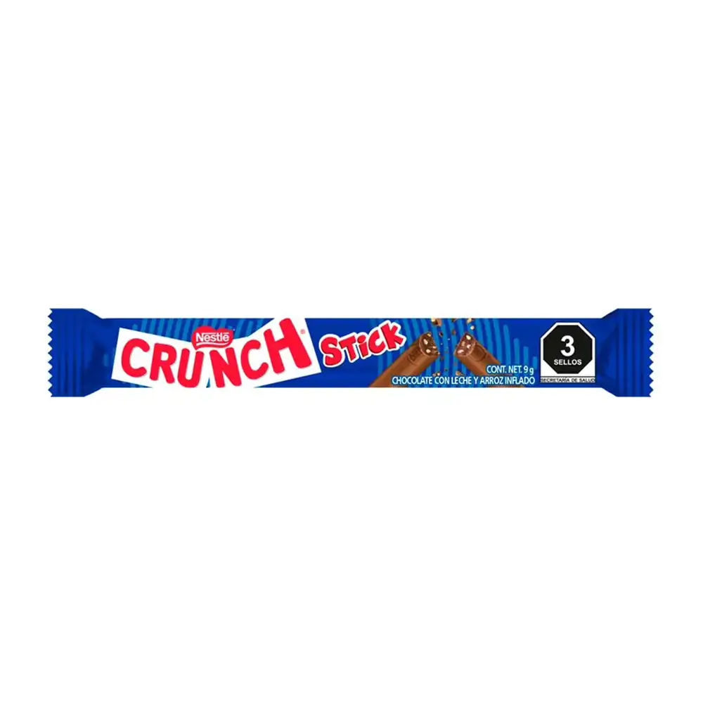 1pz barra de chocolate crunch stick rellena de leche con arroz, 9g / …