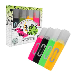 Paquete con 4 marcatextos fluorescentes de glitter, variedad de color…