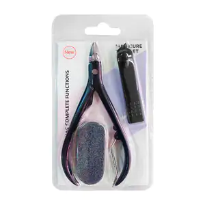 Set de manicura con cortauñas, mini lima de 2 gramajes y alicates de …