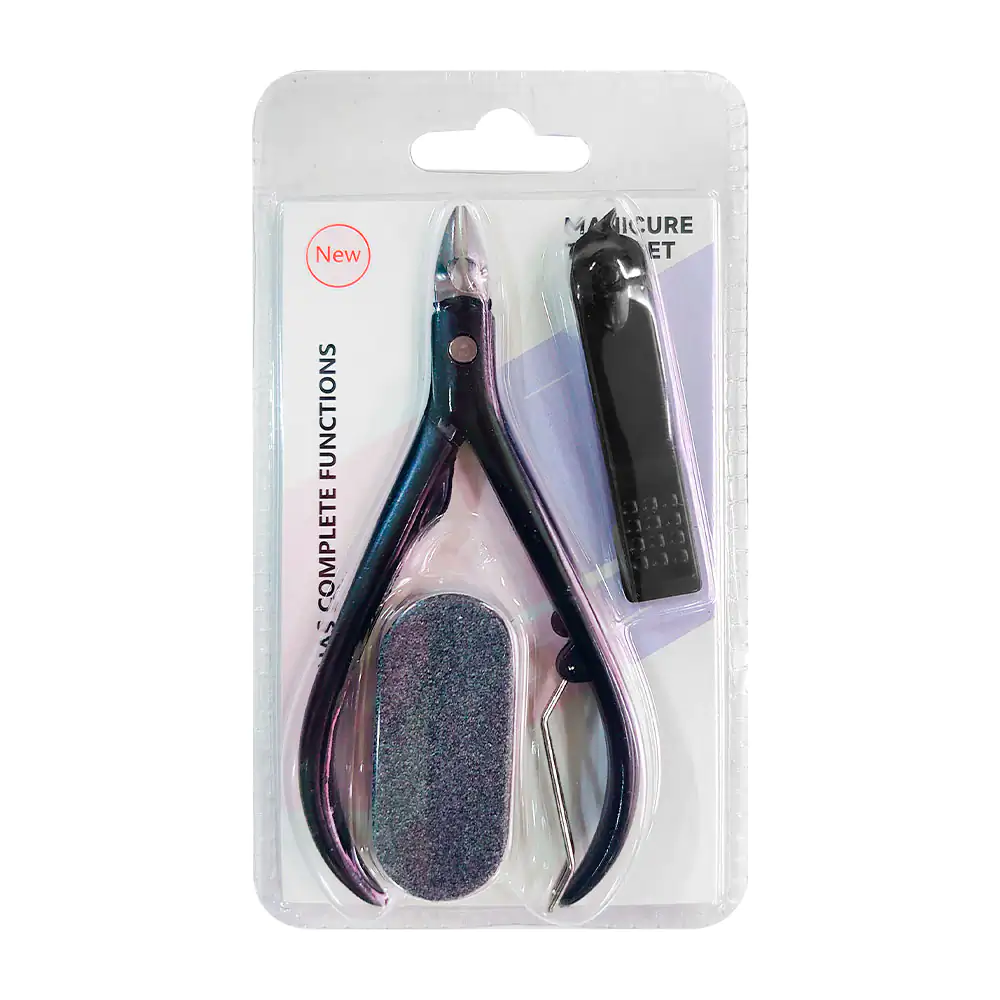 Set de manicura con cortauñas, mini lima de 2 gramajes y alicates de …