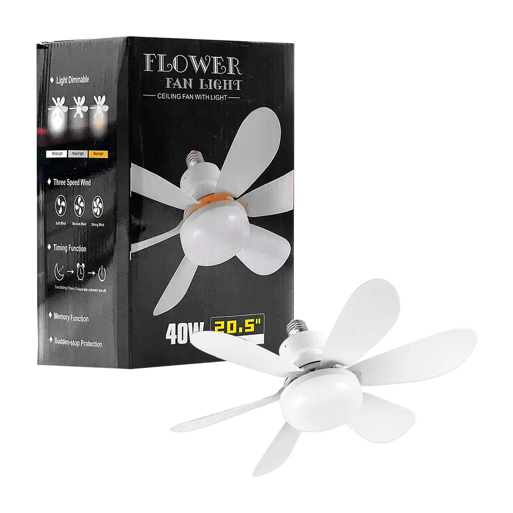 Bombilla / foco ventilador de 40w con 6 aspas + control remoto / 85-2…