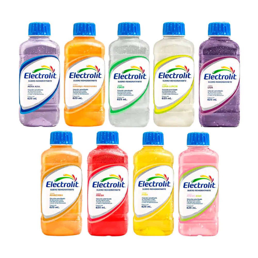 1pz suero hidratante, solución electrolitos orales, 625ml, variedad d…