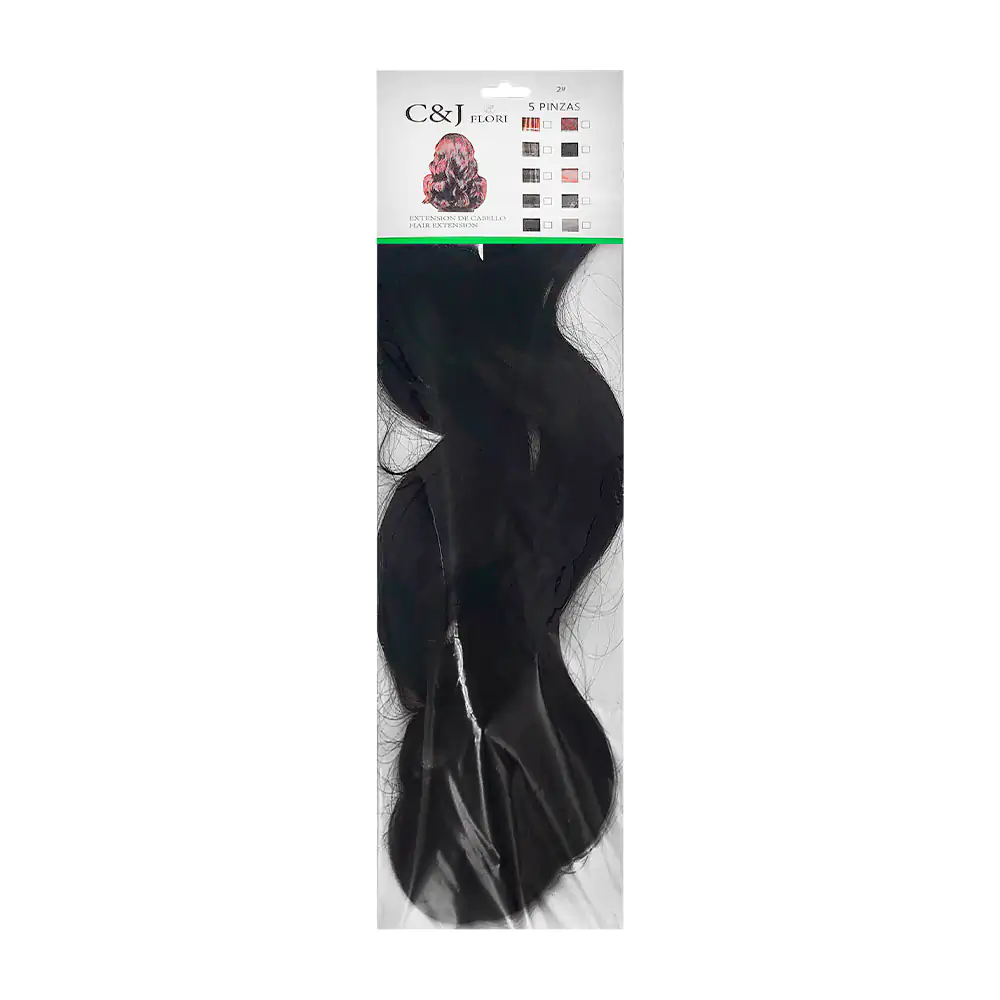 Paquete c&j flori con 3 extensiones #2 onduladas de clip, tono castañ…