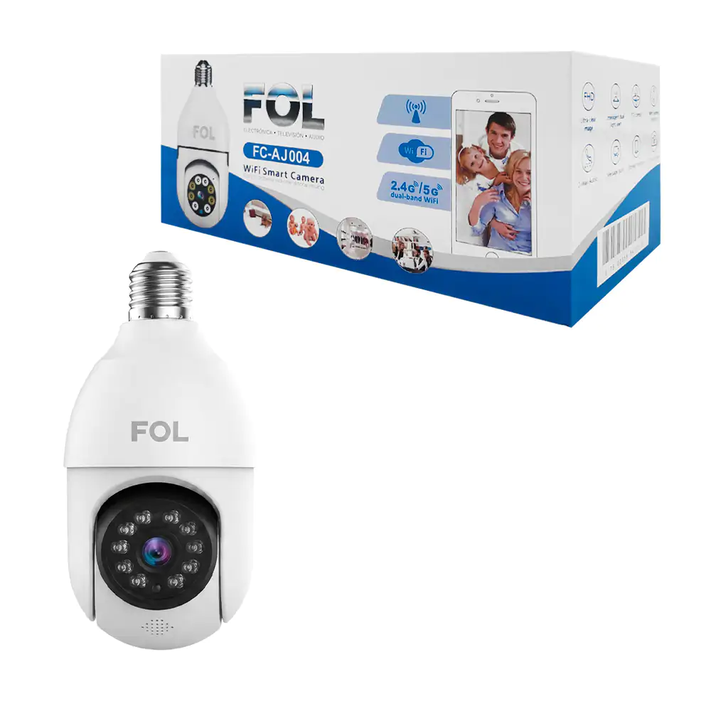 Cámara de seguridad tipo socket con banda dual wifi, imagen fhd, audi…