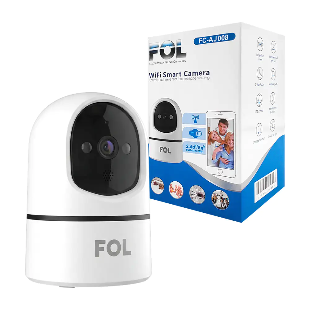 Cámara de seguridad wifi doble banda, imagen fhd, audio y notificacio…
