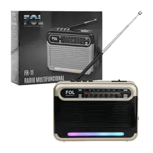 Radio - bocina inalámbrica con luz rgb, sintonizador de banda analógo…