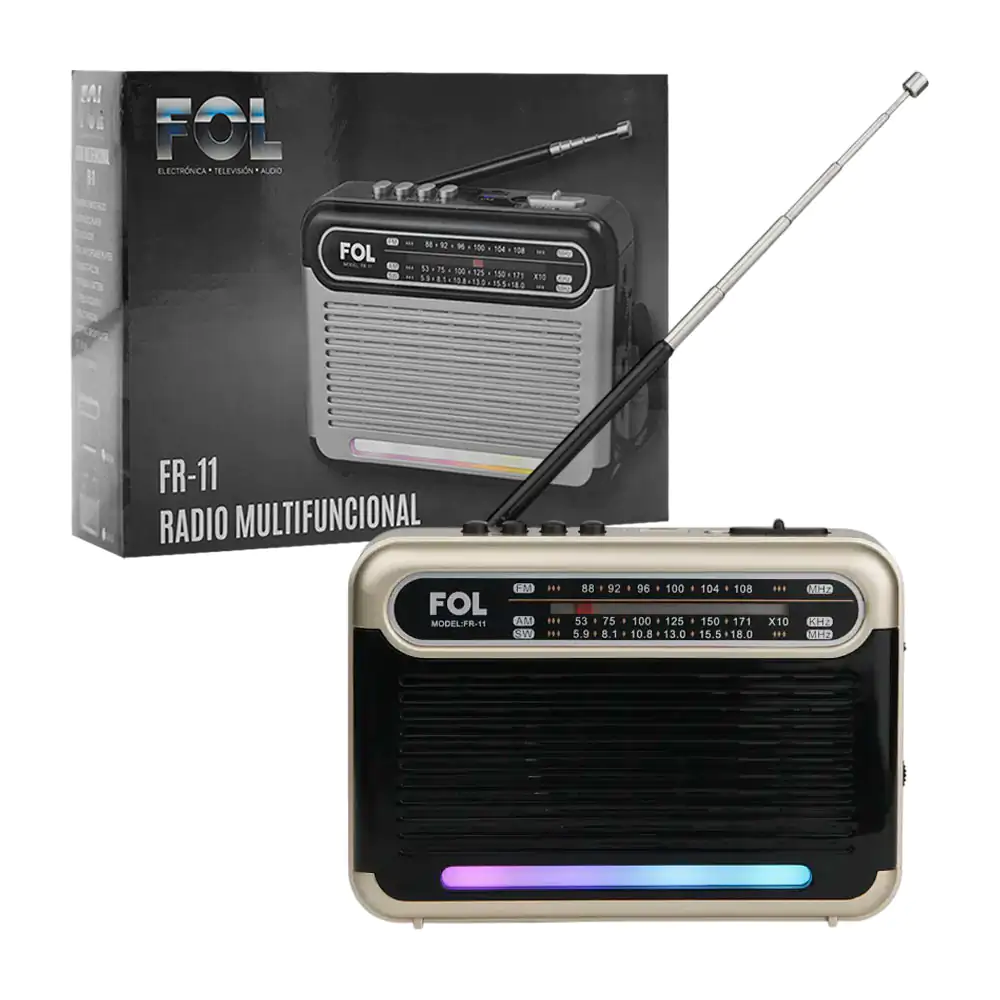 Radio - bocina inalámbrica con luz rgb, sintonizador de banda analógo…