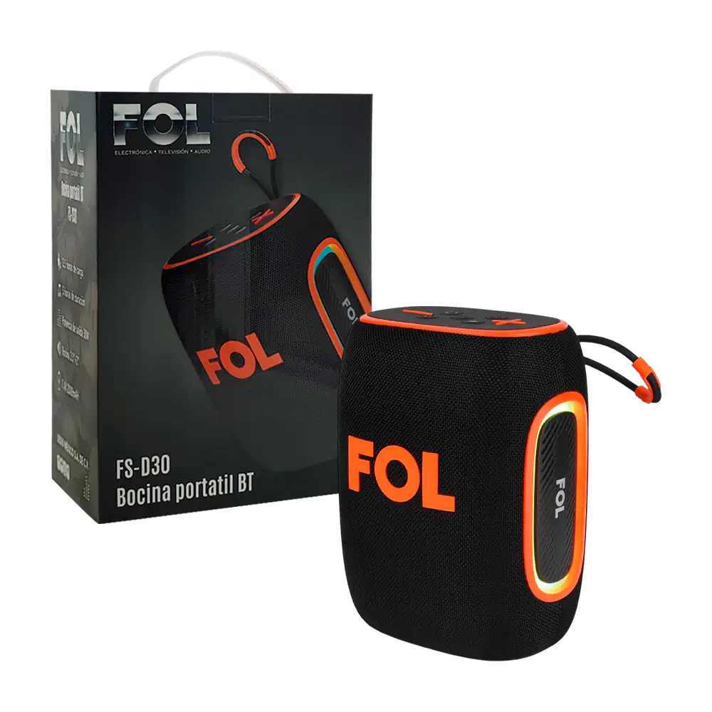 Bocina fol inalámbrica sonido 360 potencia de 30w + luz rgb, variedad…