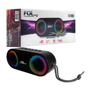 Bocina inalámbrica rectangular fol pro con luz rgb y radio fm + corre…