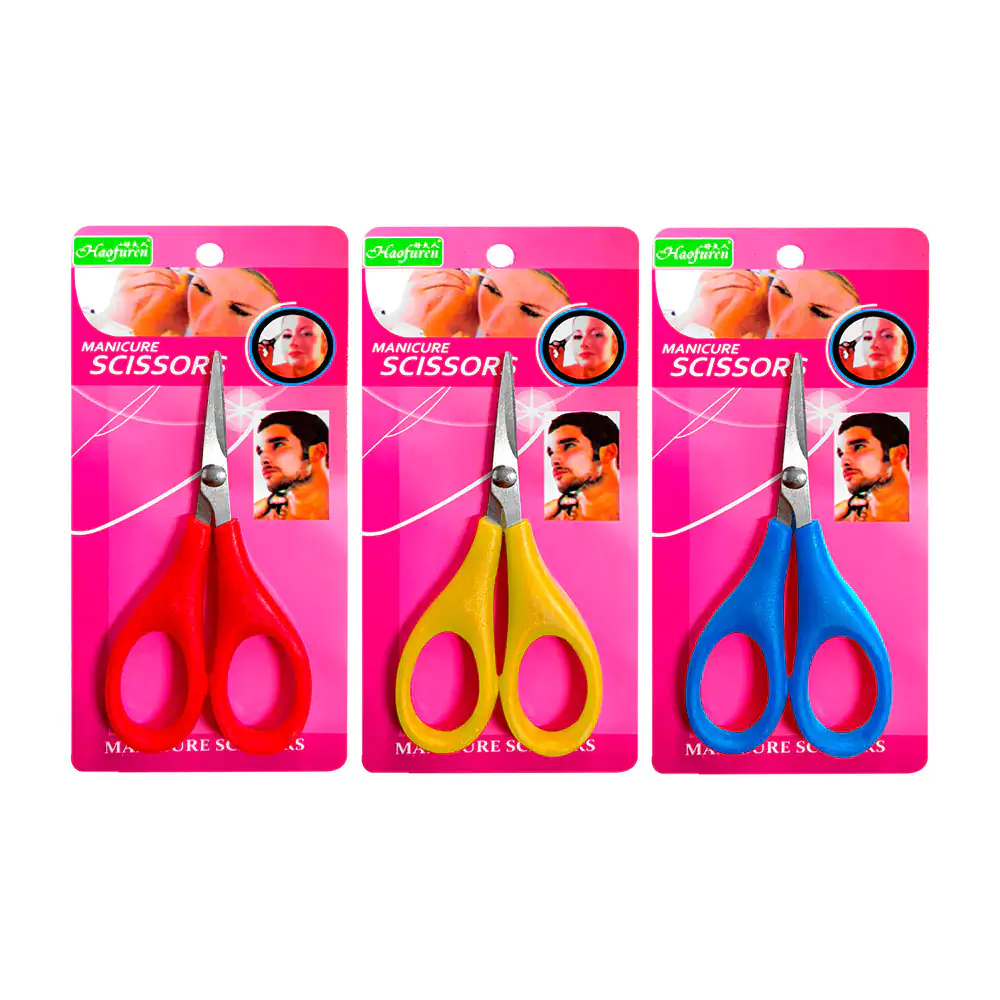 Tijeras punta fina de acero inoxidable y mango de plástico para manic…