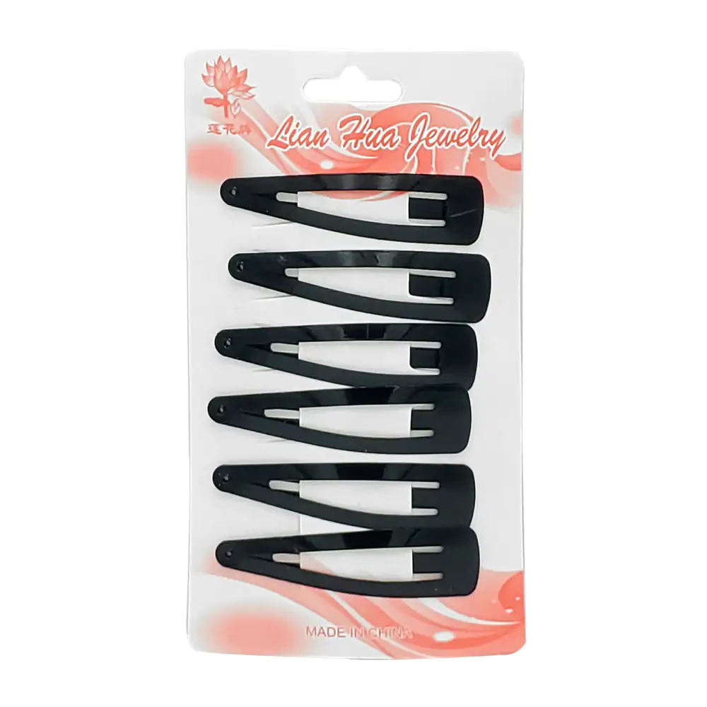 Planilla con 6 broches - pasadores medianos en color negro para el ca…