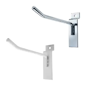 1pza Gancho blanco o cromado de 10cm para panel ranurado / gan.10.bl …