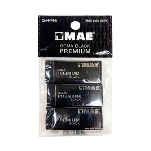 Blíster con 3 borradores premium en color negro, ideales para dibujo …