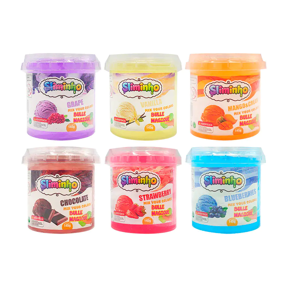Bote pequeño con slime de aroma dulce con glitter, variedad de aromas…