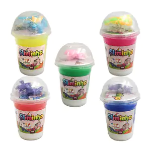 Bote con slime bicolor sliminho con tapa + mini juguete,150g, varieda…