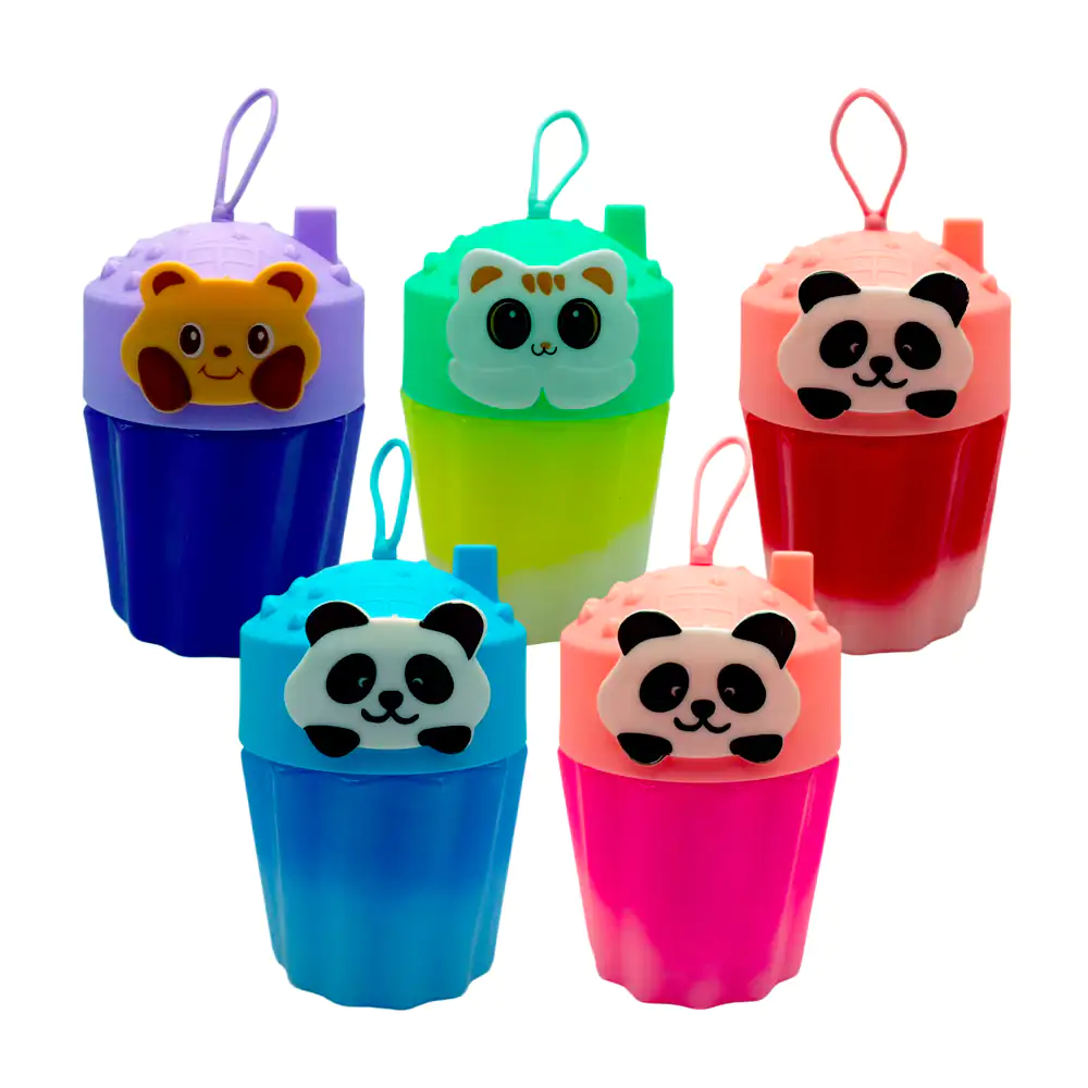 1pza bote pequeño de slime bicolor con aroma y estampado kawaii de an…