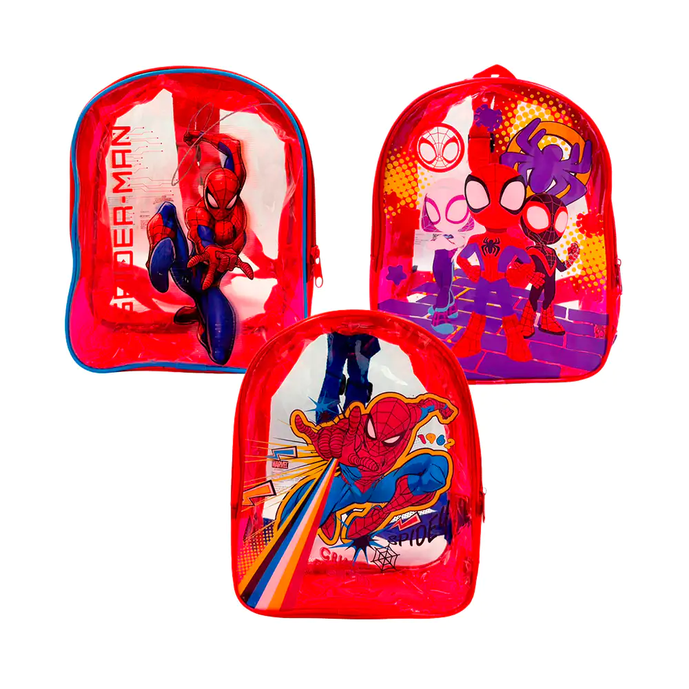 Mochila infantil de plástico con estampado de spider-man, 21x27cm, va…