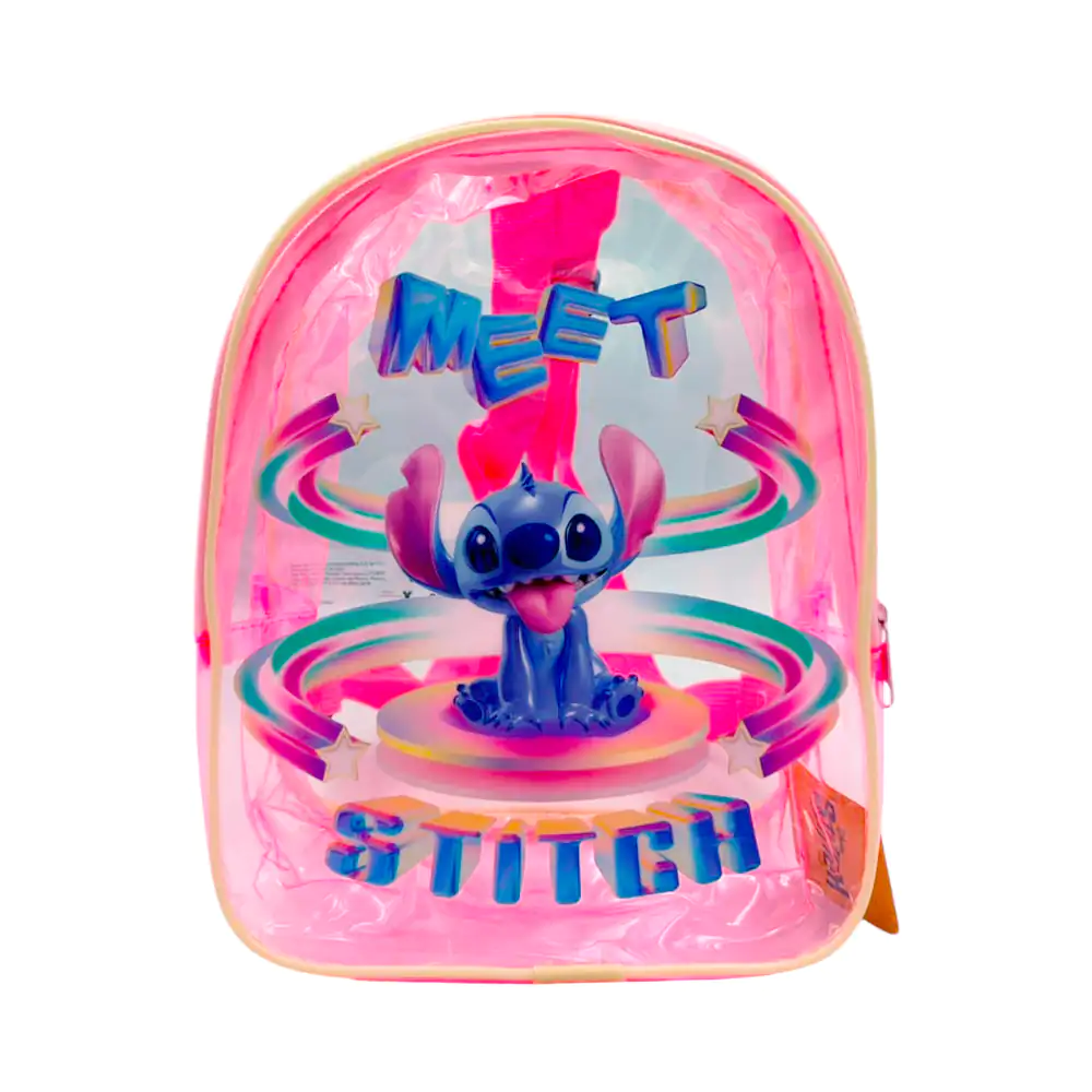 Mochila infantil de plástico con estampado de stitch, 21x27cm, detall…