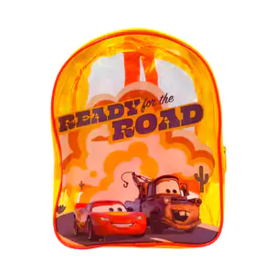Mochila infantil de plástico con estampado de cars, 21x27cm