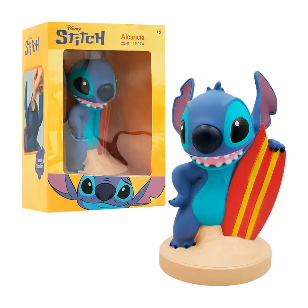 Figura alcancía de plástico con diseño de stitch + tabla de surf de 2…